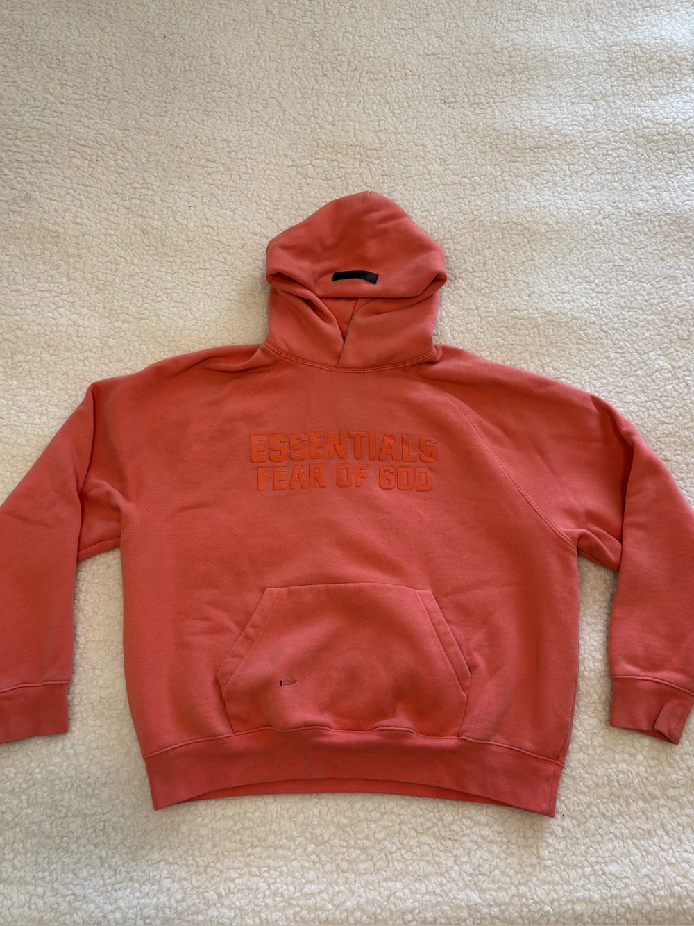 Fear of God ESSENTIALS Men (Unisex) Limited Pink Coral Logo Hoodie